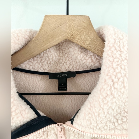 J. Crew Polartec 1/4 Zip Teddy Sherpa Pullover In Blush Pink Size Small - Picture 5 of 6